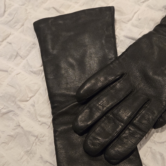 🖤 Vintage Woman's Italian Leather Gloves – Size 7.5, extra long - Picture 11 of 15